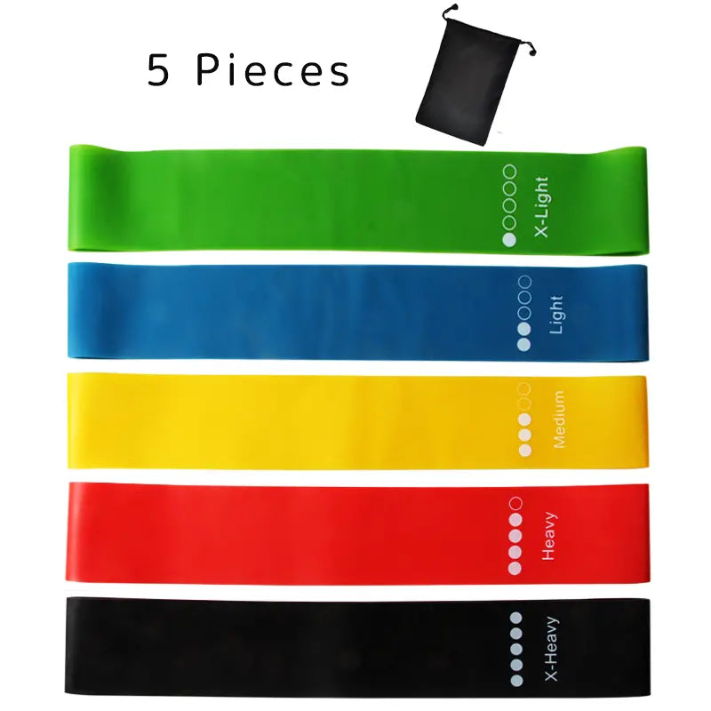 5pcs Resistance Bands (5 bands from light to heavy)